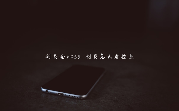 剑灵全boss 剑灵怎么看控点