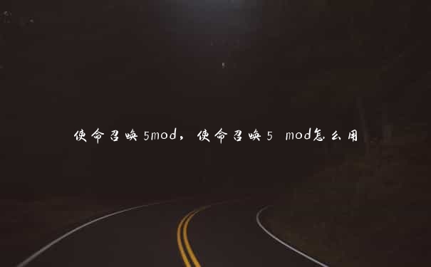 使命召唤5mod，使命召唤5 mod怎么用